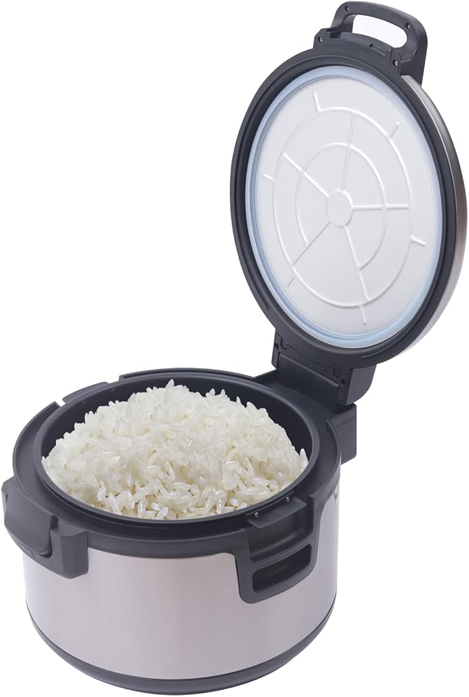 Commercial Rice Warmer, 110V 100W Large Stainless Steel Rice Cooker Warmer (Not a Cooker) 19L/20Qt Adjustable Temperature Warmers w/Non-Stick Inner Pot for Restaurants (19L / 20Qt 410 Stainless Steel)