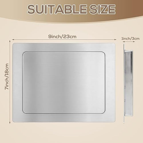 1 Pcs 304 Stainless Steel Trash Chute Lid Replacement, 7" x 9" Side Mounted Trash Chute with Hinged Inward Flip Garbage Bin Lids for Home Bathroom Commercial Cabinet Kitchen (Side-swing Lid)