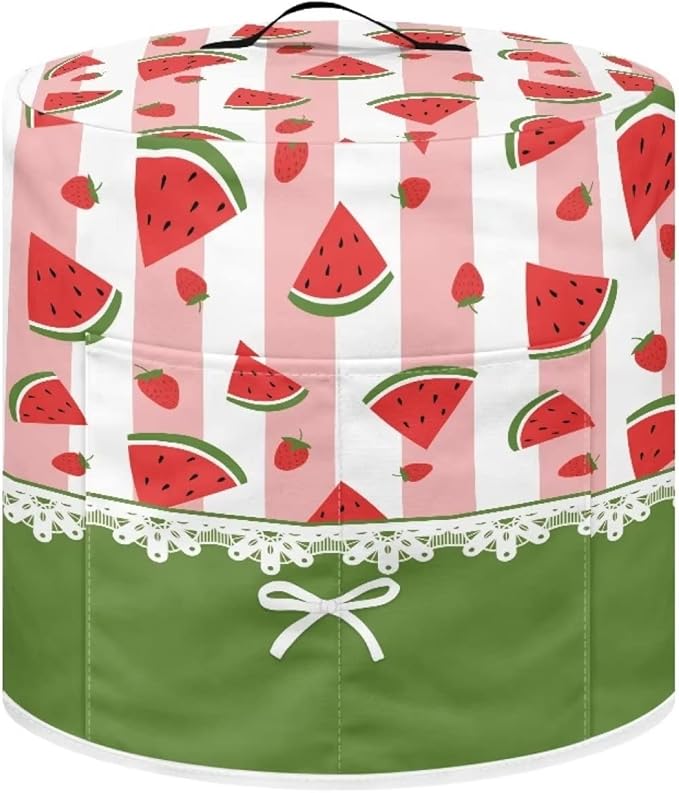 Round Pressure Cooker Cover 3 qt,Cute Watermelon Pattern Kitchen Appliance Cover Dust Cover with Pockets,Rice Cooker Cover,Air Fryer Cover,Toaster Cover,Oven Cover