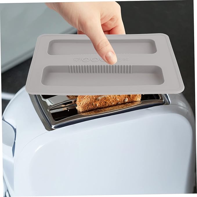Cabilock Bread Machine Accessories 2-Piece Silicone Toaster Cover Lid for 2-Slice Toaster Dust Protection and Extend Appliance Life 6.25X3.93X0.70 Inch