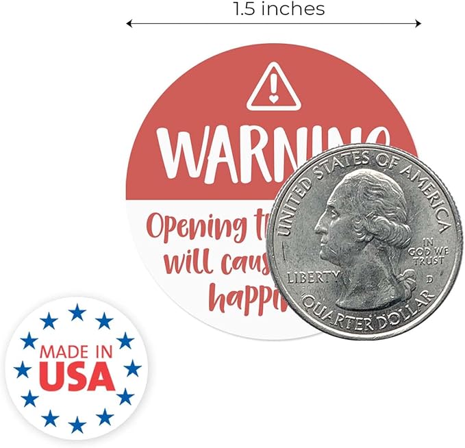 Colorful Adorable Warning: Extreme Happiness Labels / 500 Small Business Package Stickers / 1.5" Happy Mail Labels Envelope Seals/Made in The USA