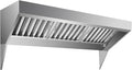 6FT Commercial Kitchen Exhaust Hood, Wall Mount Stainless Steel Vent Hood with 2 Detachable u-Shaped Filters, Rust-Resistant Food Truck & Restaurant Range Hood for Concession Trailer Cooking Station