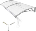 Awning for Door Entrance,40x60 Inches Awnings for Doors with Separate Drainage,Front Door Awning Exterior,Polycarbonate UV, Rain, and Snow Protection for Porch,Patio,Window,Deck
