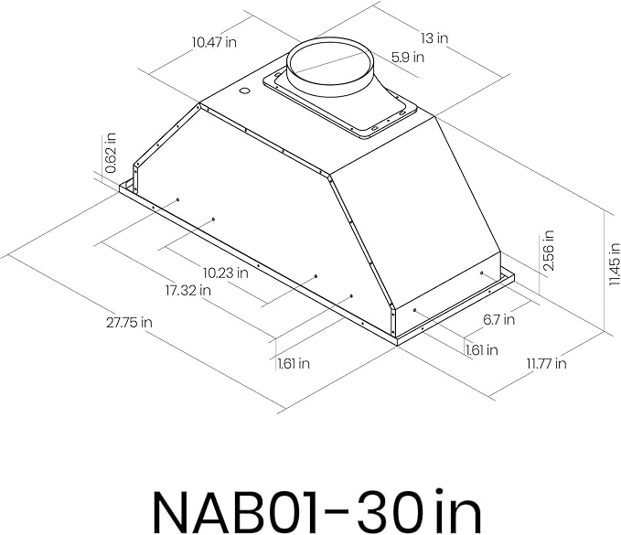Range Hood Insert, EKON NAB01-30IN Black 900CFM Built-in Range Hoods Ducted/Ductless with 4-Speed Soft Touch Panel Control/Dishwasher-safe Filters, Kitchen Hoods for Over Kitchen Stove