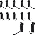 Slatwall Accessories 10 Pcs Slatwall Hook Slat Wall Hanging Hook Garage Accessory Heavy Duty Wall Mount Metal Black Hooks for Hanging Slat Wall Paneling Display Hooks for Shop Garage