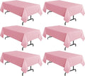 sancua 6 Pack Pink Tablecloth 60 x 102 Inch, Rectangle Table Cloth for 6 Feet Tables - Stain and Wrinkle Resistant Washable Polyester Table Cover for Dining Tables, Valentines Parties