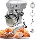 Commercial 3in1 Food Mixer 20L Dough Mixer 3 Speeds Adjustable, with SUS304 Bowl/Dough Hook/Whisk/Beater, Stand Electric Food Flour Mixing Kneading Machine