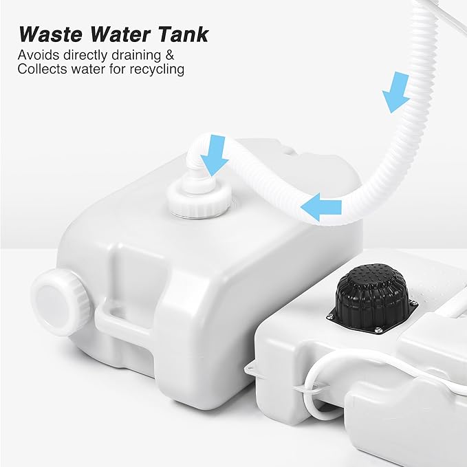Yescom 17L Portable Sink Hand Wash Station with Pump & 2Pcs 24L Water Tank, Hand Washing Station for RV Travel Outdoor Camping Food Booth