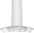 36 inch Island Range Hood 700 CFM Ceiling Mount Hood Stainless Steel Stove Vent Hood with Tempered Glass, Push Button Controls, Mesh Filters