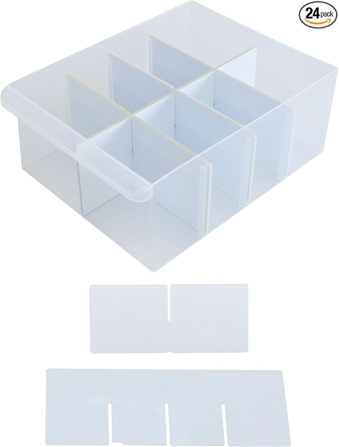 (24-Pack) Large Drawer Configurable Dividers compatible with Craftsman, ArtBin Craft Storage Cabinets, (24 Width + 6 Length Dividers), (Dividers Only)