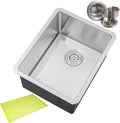 16 in. x 20 in. x 10 in. 16-Gauge Stainless Steel Undermount Single Bowl Bar Prep Kitchen Sink with Silicon Dishrack and Strainer