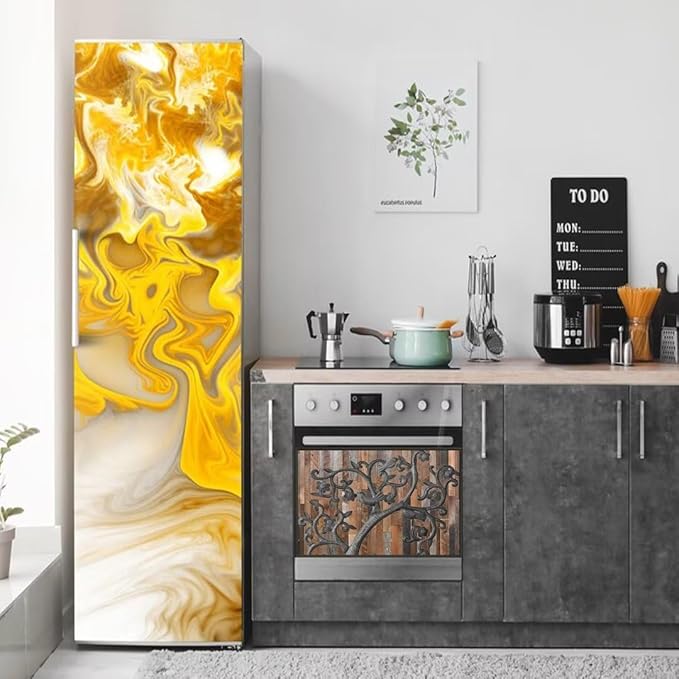 Tree of Life Dishwasher Cover Birds Fridge Sticker, Stainless Steel Tree Refrigerator Panel Cover, Wood Door Dishwasher Skin Cover (23" x 17" Ordinary)