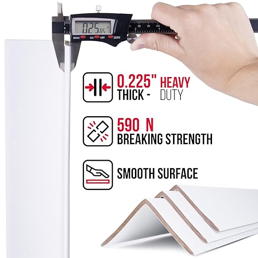 Extra-Wide 48" x 3" x 3" Reinforced Cardboard Edge Protectors (Pack of 12) – 0.225" Heavy-Duty Thickness – Cardboard Edge Protectors for Shipping – American Quality Pallet Edge Protector