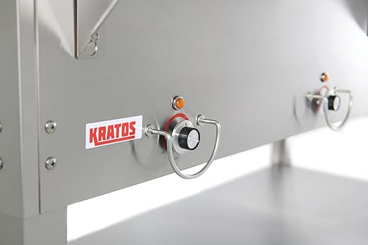 Kratos Commercial Electric Steam Table/Hot Food Table with Overshelf and Sneeze Guard, 4 Wells, Stainless Steel, Stationary, NSF, 240V (28W-204)