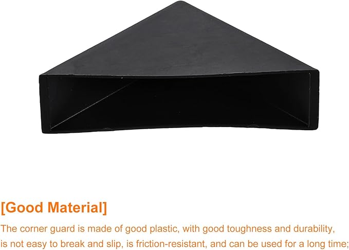 uxcell 20Pcs Plastic Corner Protectors 16x70mm Right Angle Shape Glass Corner Guards Cushion for Corner Protection of Glass, Mirror, Tile, Black