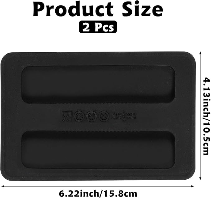 2Pcs Toaster Cover 2 Slice Silicone Toaster Dust Covers Black Bread Machine Cover Silicone Toaster Lid Bread Maker Top Cover Sandwich Machine Part Accessories