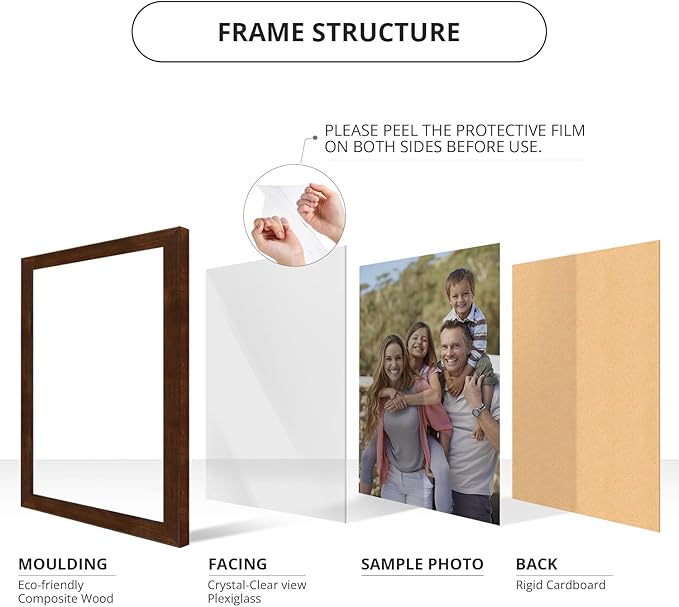 wallsthatspeak 16x20 Mocha Walnut Picture Frame for Puzzles Posters Photos or Artwork