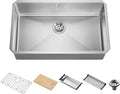 32 inch Kitchen Sink Undermount Stainless Steel Workstation 32x19x10 inch 16 Gauge Under Counter Kitchen Sinks Basin with Accessories Single Bowl Kitchen Sink