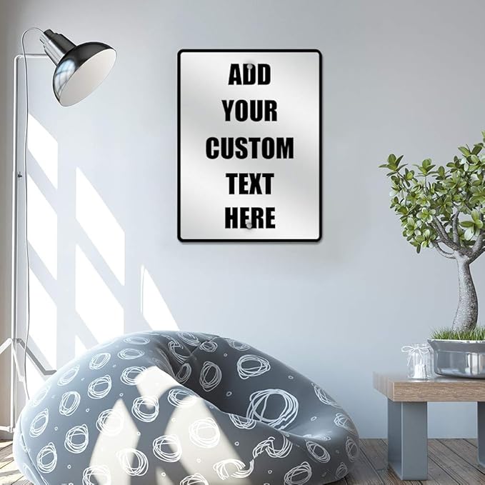 Aluminum Weatherproof Metal Sign Multiple Sizes Custom Personalized Text Here White Black Traffic Regulation Vertical Street 12x18Inches