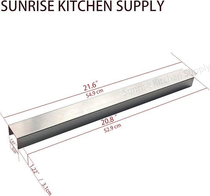 Sunrise Kitchen Supply Stainless Steel Heavy Duty 20 Gauge Deep Fryer Joining Strip/Connector (21 5/8"L x 2"W x 1 1/4"H)
