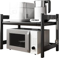 Microwave Storage Rack Microwave Oven Rack, 2 Tier Kitchen Countertop Storage Shelf Free Standing Toaster Organizer Metal Baker Workstation Shelving Stand/Teles