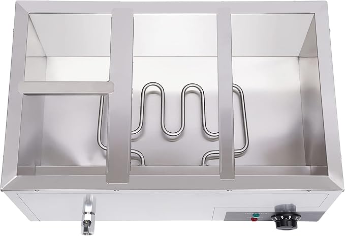 DYNAMI 110V 850W Commercial Buffet Food Warmer,Large Capacity 4 Pan(7.4QT*2+3.2QT*2) Stainless Steel Electric Countertop Steam Table with Intelligent Thermostat Design,for Parties Buffet Catering