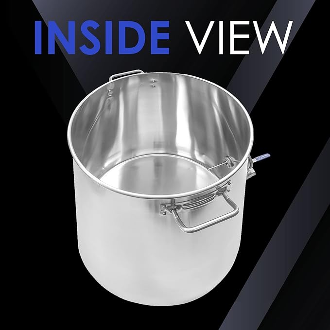 CONCORD Stainless Steel Home Brew Kettle Stock Pot (Weldless Fittings) (120 QT/ 30 Gal)