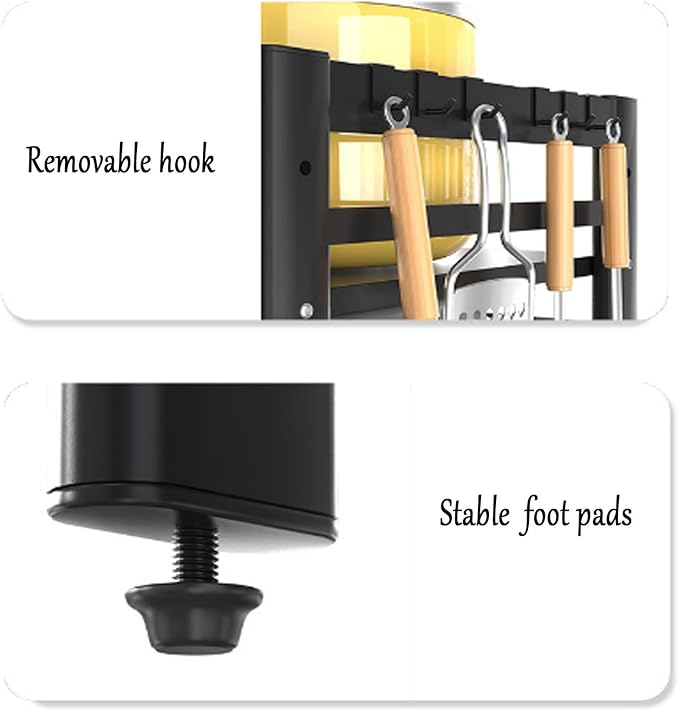 Microwave Storage Rack Microwave Oven Rack, Retractable Counter Toaster Storage Stand Shelf Kitchen Counter Shelf Microwave Mount Stand/3Tier
