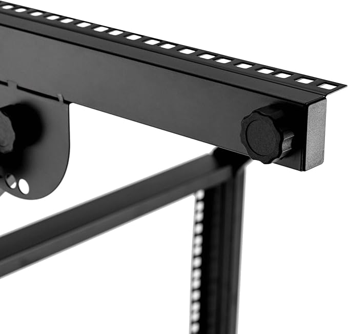 LYNICESHOP 9U/12U/16U DJ Mixer Stand, Adjustable Rack Mount Case Stand Studio Equipment Cart Stage Amp DJ Rolling (9U)
