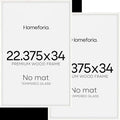 Homeforia 22.375x34 White Wood Puzzle Frame, High End Oak 22.375 x 34 Frames without Mat, Wooden 34x22.375 Hanging Picture Frames for Wall, 22.375by34 Poster Frames, Tempered Glass, Wall Kit, Set of 2