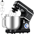 7.5 QT Stand Mixer, 10-Speed Tilt-Head Electric Dough Mixer with Stainless Steel Bowl, Includes Dough Hook, Wire Whisk, and Beater, with Splash Guard for Home Cooks, Black