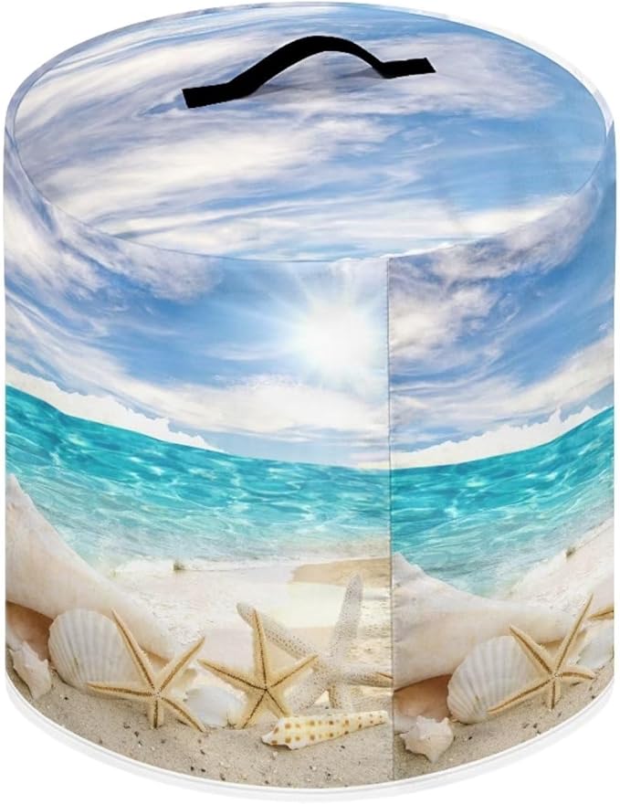 Pressure Cooker Cover for 3 Quart Air Fryer Accessories, Stain Resistant Washable Electric Appliance Cover with Pockets for Coastal Decor, Beach Starfish Conch
