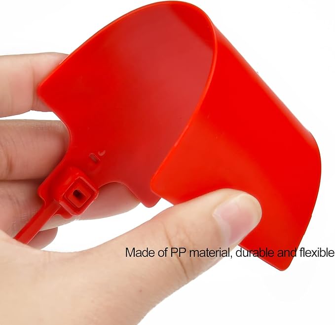 100 Red Plastic Writable Shipping Tags - Large, Waterproof, Hanging Label Tags with One Permanent Marker Pen