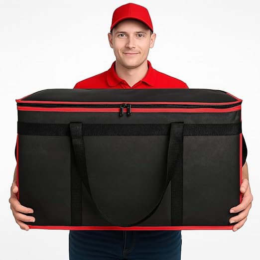 Bodaon 3-Pack Insulated Food Delivery Bag, XXXL Pizza Cooler Bags, Rideshare Delivery Bag, Warmer/Frozen, Cold/Hot Thermal Styrofoam Carrier for Car/Travel/Shopping/Catering