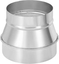 PATIKIL 6 Inch to 5 Inch Round Duct Reducer Increaser Connector, Galvanized Steel Air Duct Adapter Pipe Fitting for Bathroom Kitchen Inline Ventilation Systems, Silver Tone