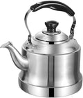 Tea kettle, 1.6 Quart Food Grade 304 Stainless Steel Tea Kettle for Stove top Whistling Teapot with Cool Touch Ergonomic Handle, Suitable for All Heat Sources(1.5L)