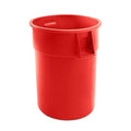 PRO&Family Commercial Round Trash Can, Ingredient Bin, Heavy-Duty Plastic, Anti-Static, Kitchen, Office, Outdoor Use (Red, 55 Gallon)