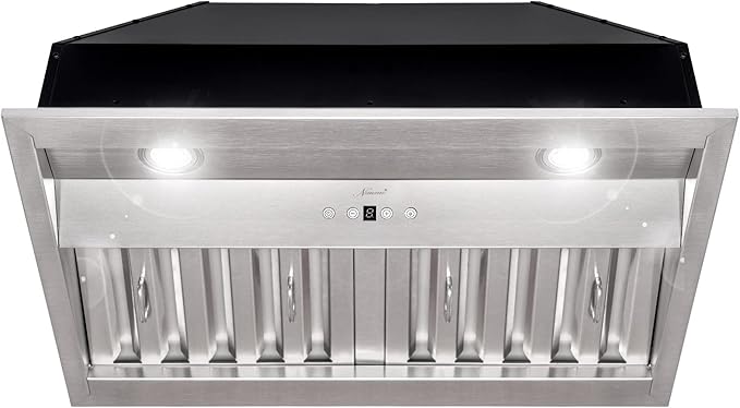 Akicon Range Hood Insert 30 Inch, Ultra Quiet, Powerful Suction Built-in Kitchen Vent Hood, Stainless Steel Ducted Stove Hood with Dimmable LED Lights, 3-Speeds 600CFM