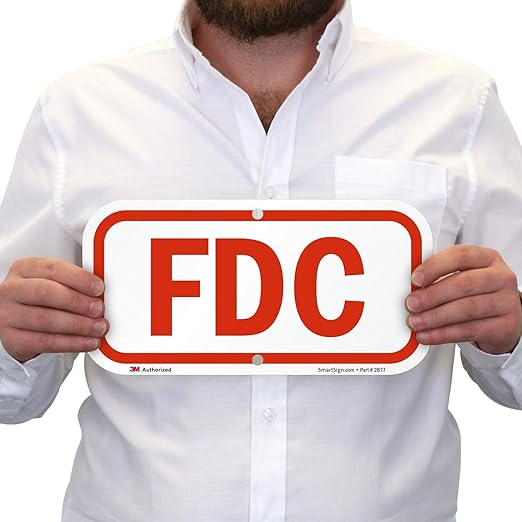 FDC Sign, Fire Department Connection Sign | 6x12 3M High Intensity Grade Reflective Aluminum, Made in USA