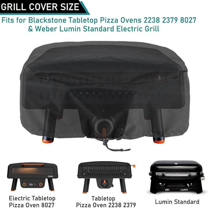 ZJYWSCH Cover for Blackstone 13" Leggero Tabletop Portable Pizza Oven 2379 8027 2238 Outdoor Waterproof Compatible with Weber Lumin Electric Grill Cover 600D Heavy Duty