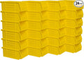 Akro-Mils 30220 AkroBins Plastic Storage Bins, Space-Saving Stackable Bins for Garage, Pantry, Craft Organization, 7-" x 4-" x 3-", Yellow, 24-Pack