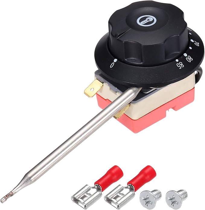 MECCANIXITY 2pcs Temperature Control Switch 250V, 16A 30-85°C Capillary Thermostat Temperature Control Switch for Ovens Fryers Refrigerator Heaters