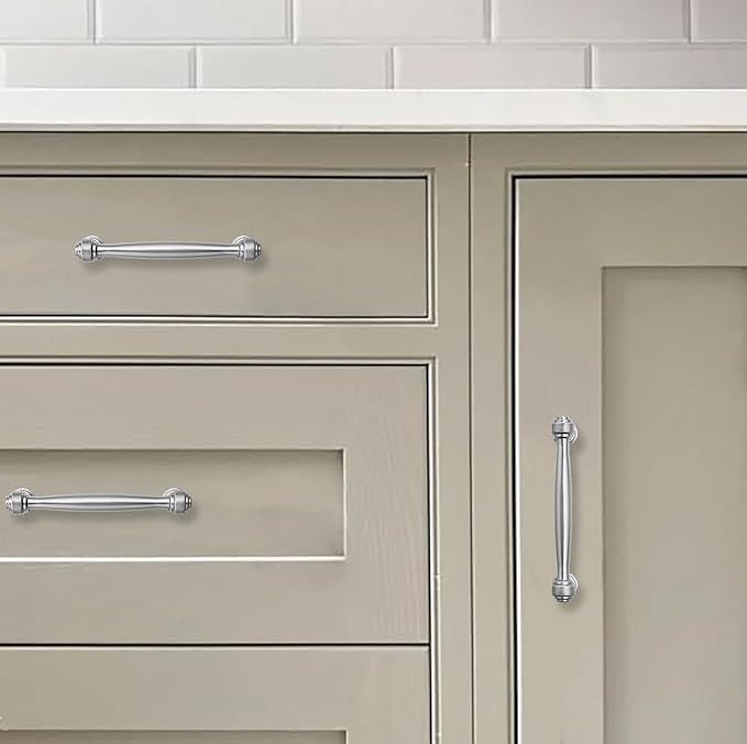 khtumeware 2 Pack 6-1/4 Inch(160mm) Brushed Satin Nickel Cabinet Pulls Kitchen Cabinet Handles Cabinet Hardware for Cupboard Drawer Handles Dresser Pulls
