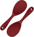 2PCS 8.8 Inch Silicone Rice Paddle Spoon, Red Non Stick Rice Spatula, Heat Resistant Rice Cooker Spoon for Rice, Salads, Mashed Potato