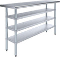 18 in. x 60 in. Stainless Steel Work Table with Three Bottom Shelves | NSF Kitchen Prep Table | Utitly Metal Table