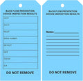 Tags 4 Less Custom Backflow Preventer Inspection Tags – 2 5/8" x 5 1/4" Maintenance Record Label for Backflow Test, Waterproof Heavy Duty Vinyl Plastic for Record-Keeping (Pack of 100)