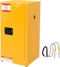 Flammable Storage Cabinet Galvanized Steel,18x18x35 Flammable Safety Cabinet,Explosion Proof Cabinet for Commercial Industrial and Home Use, Yellow