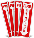 GicnKeuz Fire Extinguisher Sign, 12"x4" .040 Rust Free Heavy Aluminum, Reflective, Weatherproof and Fade Resistant, 2 pre-drilled holes, Easy to Install, Indoors and Outdoors Use (4-Pack)