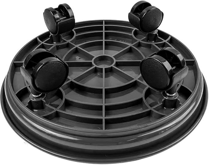 2 Pack Plant Caddy With Wheels,Plant Rollers With Wheels, Round Potted Rolling Plant Stands With Wheels Heavy Duty Flower Pot Rack on Rollers Dolly Trolley Saucer Tray Pallet Plant Dolly (12inch, Black)