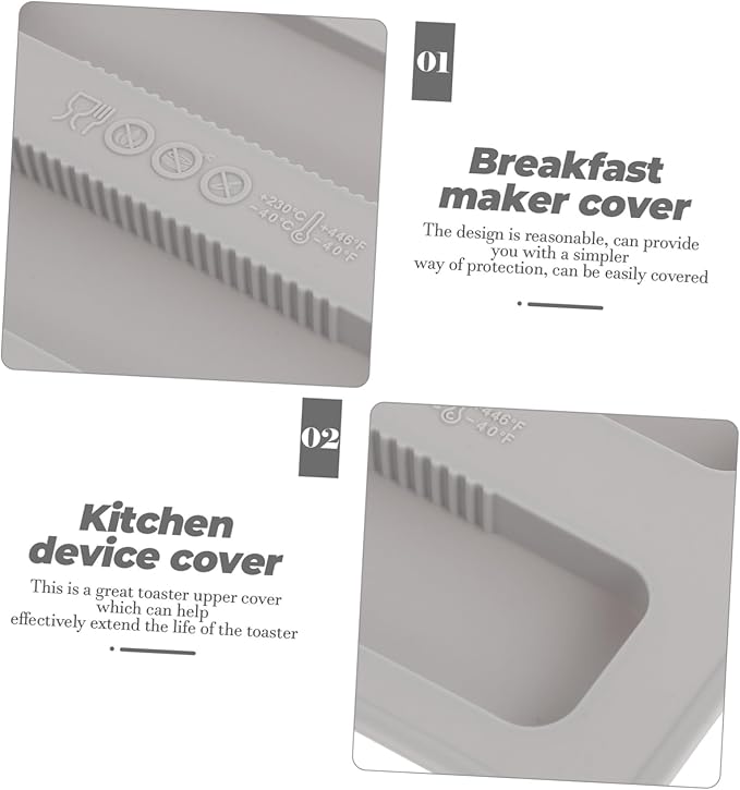 Cabilock Bread Machine Accessories 2-Piece Silicone Toaster Cover Lid for 2-Slice Toaster Dust Protection and Extend Appliance Life 6.25X3.93X0.70 Inch